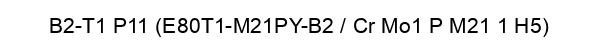 B2-T1 P11 (E80T1-M21PY-B2 / Cr Mo1 P M21 1 H5)