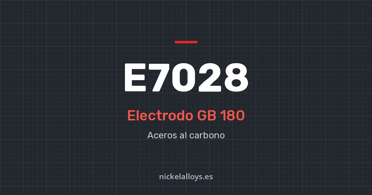 E7028 (GB 180): electrodo de Nickel Alloys