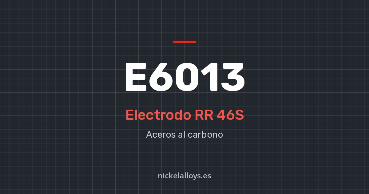 E6013 (RR 46S): electrodo de Nickel Alloys